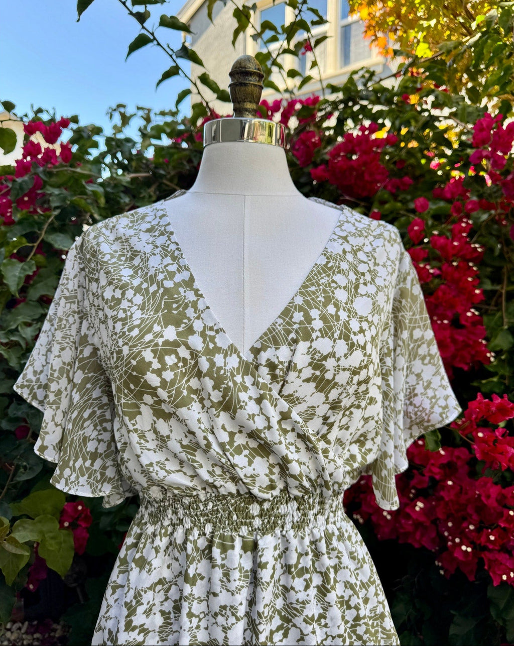 Blue Robin Dress with Flutter Sleeves | US 10 | Excellent Condition