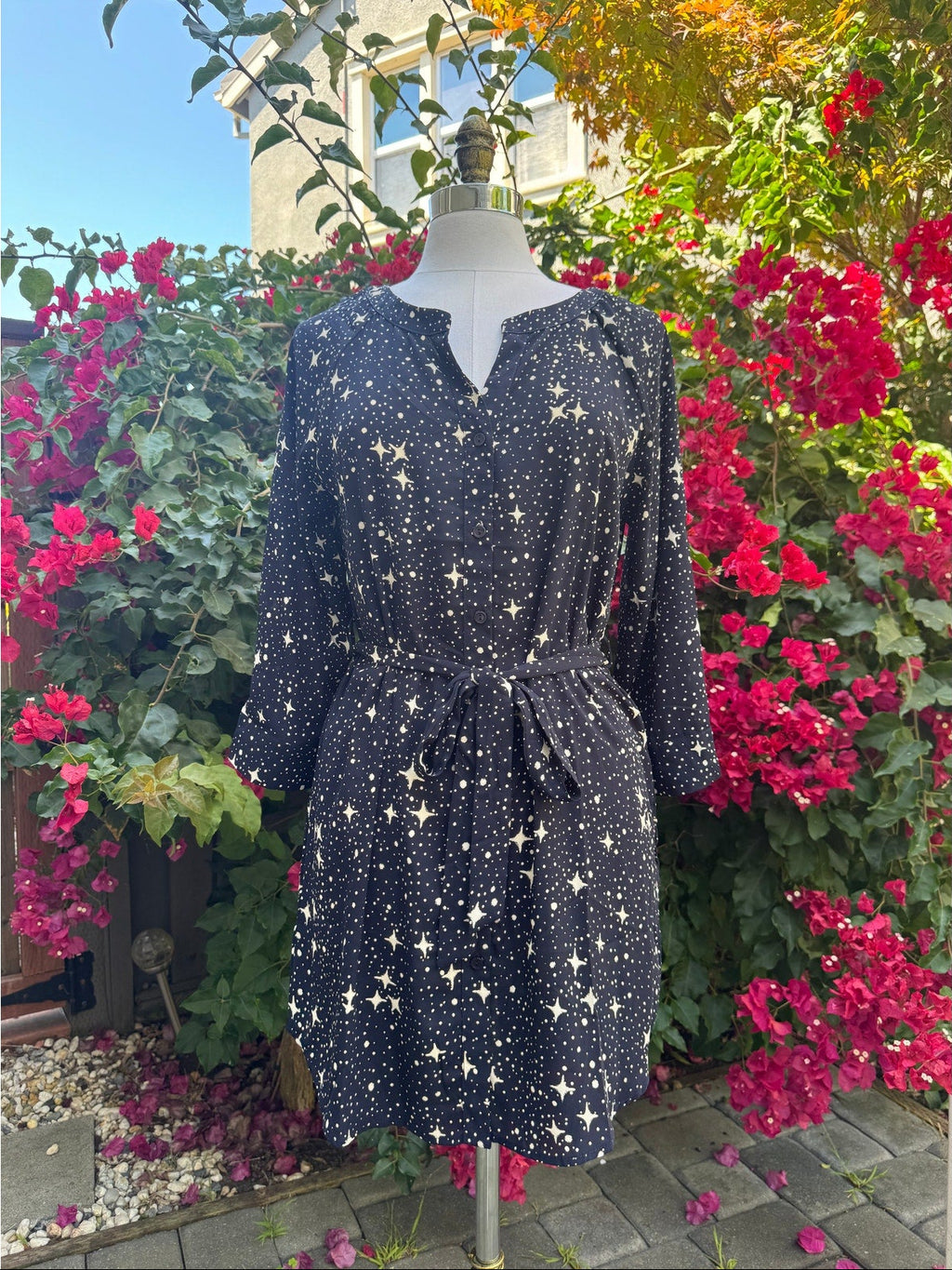 Star Print Andrèè by Unit Shirt Dress | US M | NWT
