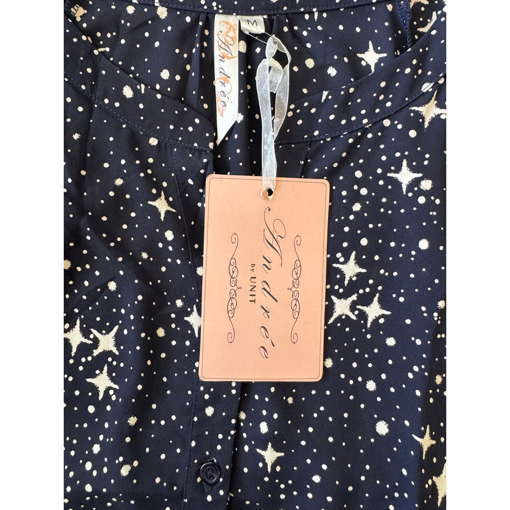 Star Print Andrèè by Unit Shirt Dress | US M | NWT