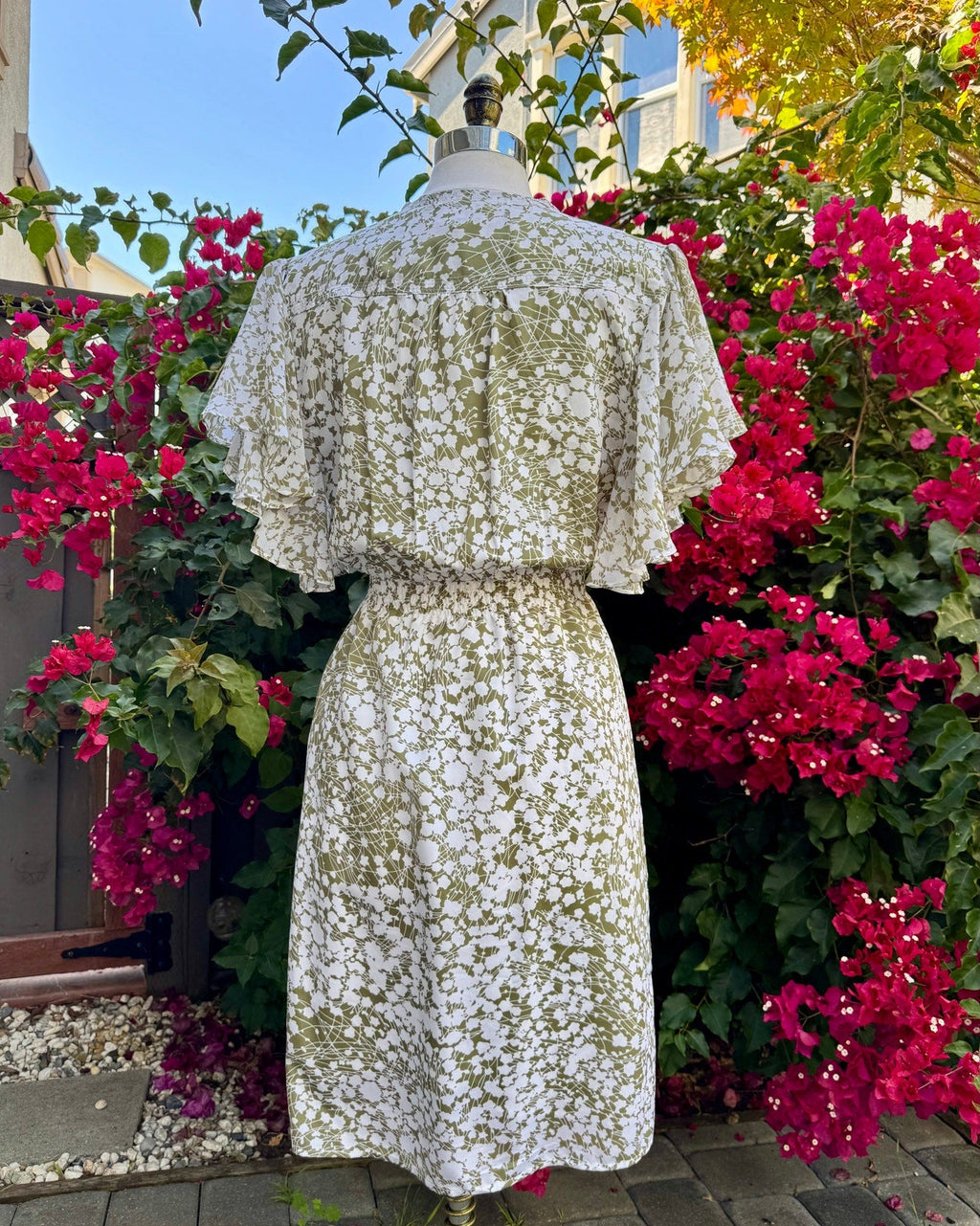 Blue Robin Dress with Flutter Sleeves | US 10 | Excellent Condition