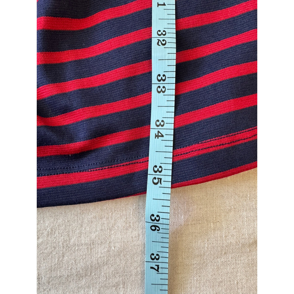 Retro Monteau Los Angeles Red Navy Striped Dress | US 10 | Excellent Condition