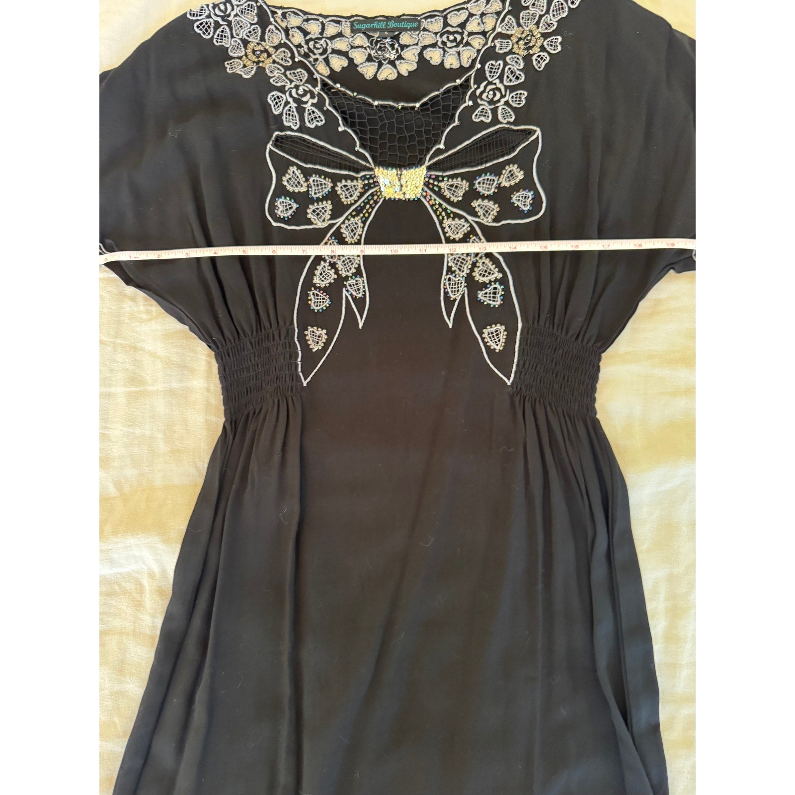 Retro Sugarhill Boutique Dress with Bow | US L | Excellent Condition