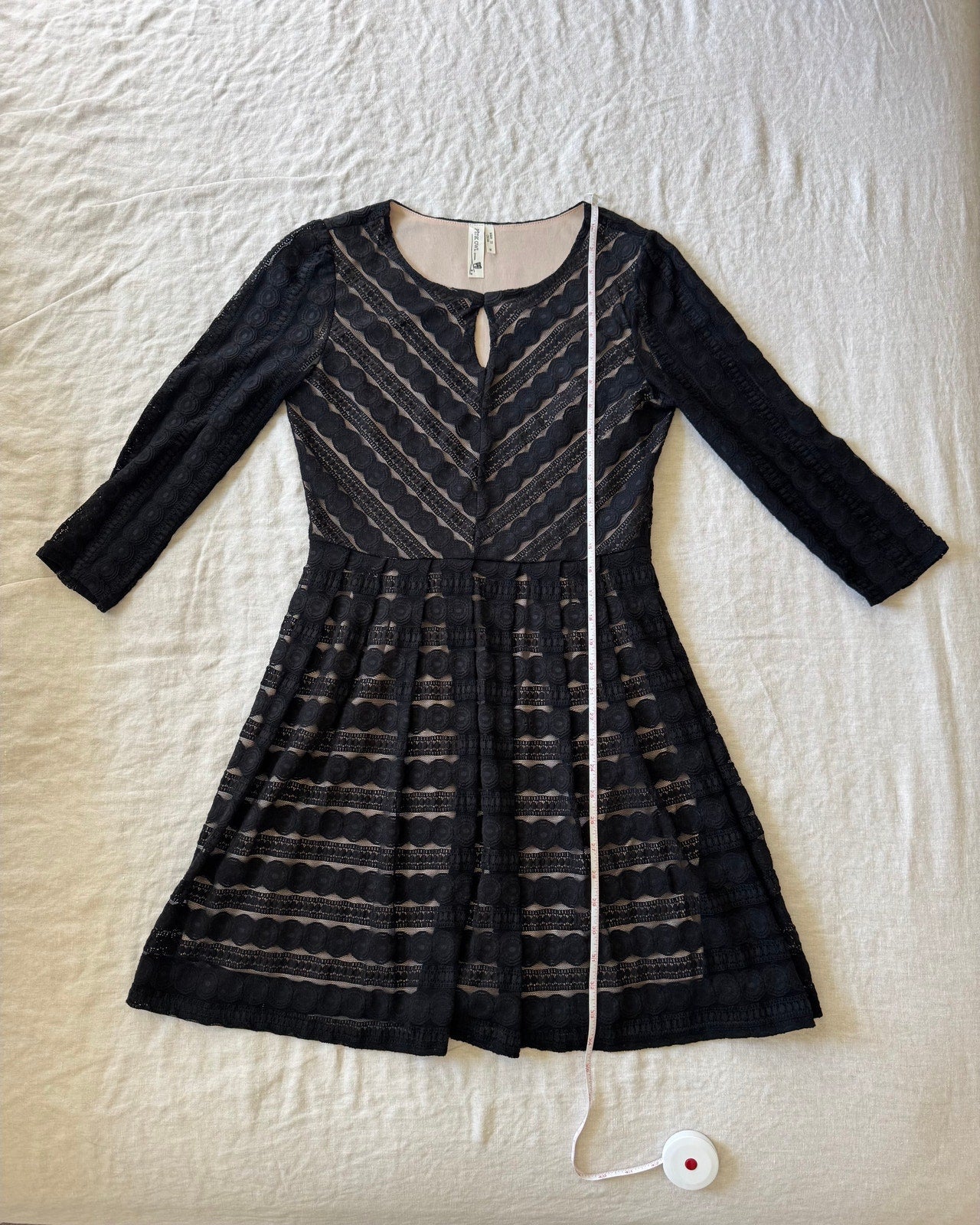 Gothic Black Lace Mini Dress with Lining