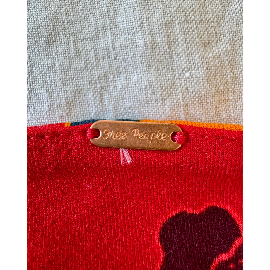 Free People Sweet Cherry Red Floral Print Bodycon Dress  | US M | Excellent Condition