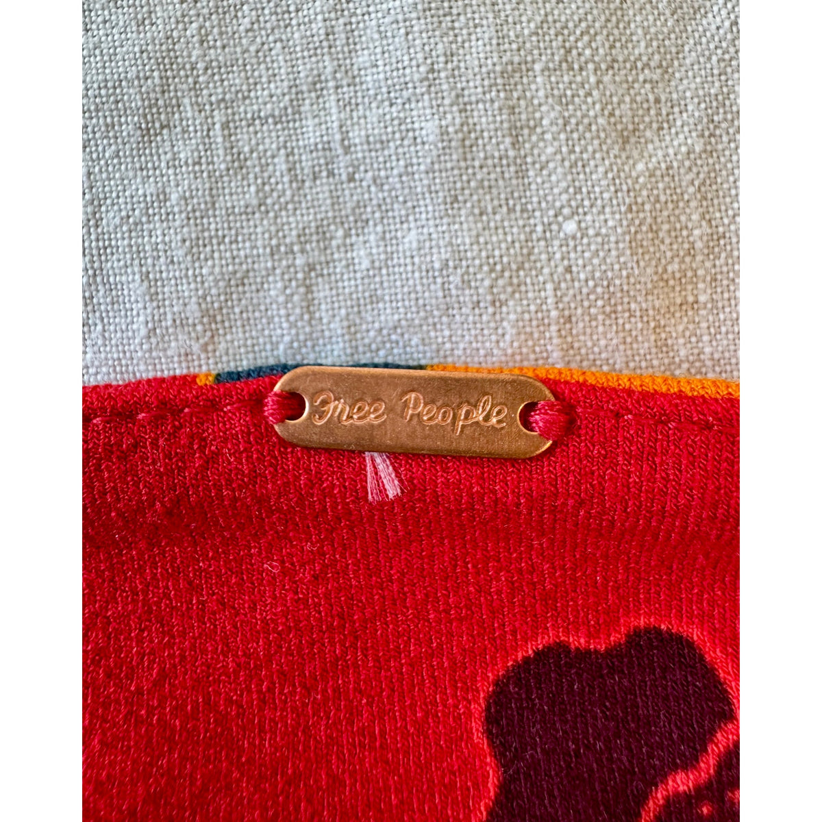 Free People Sweet Cherry Red Floral Print Bodycon Dress  | US M | Excellent Condition