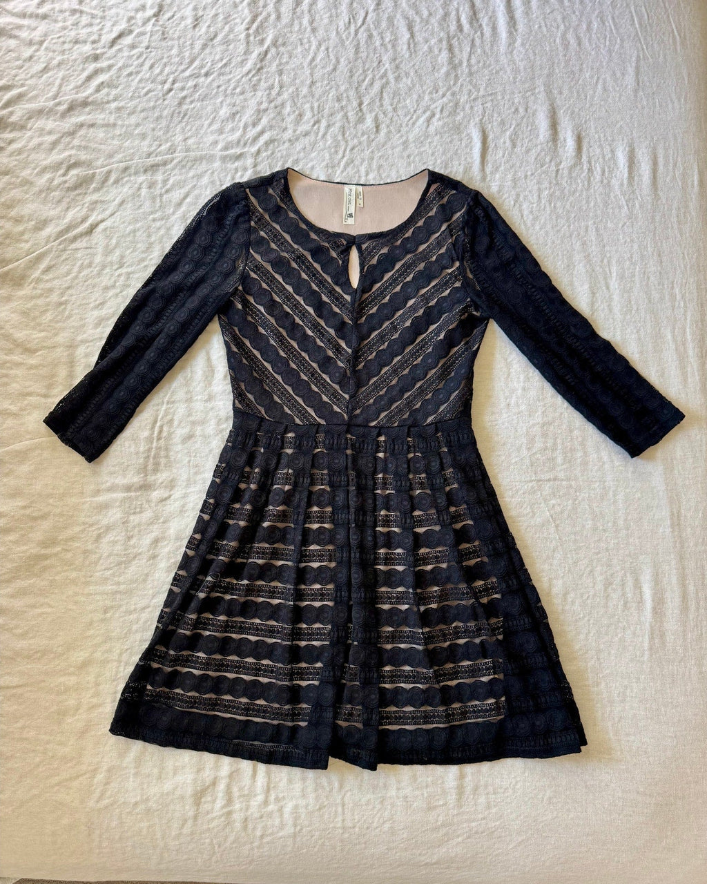 Gothic Black Lace Mini Dress with Lining
