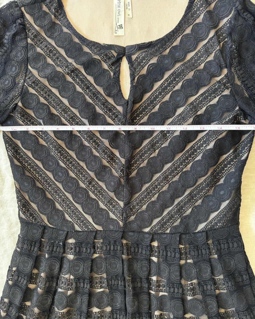 Gothic Black Lace Mini Dress with Lining