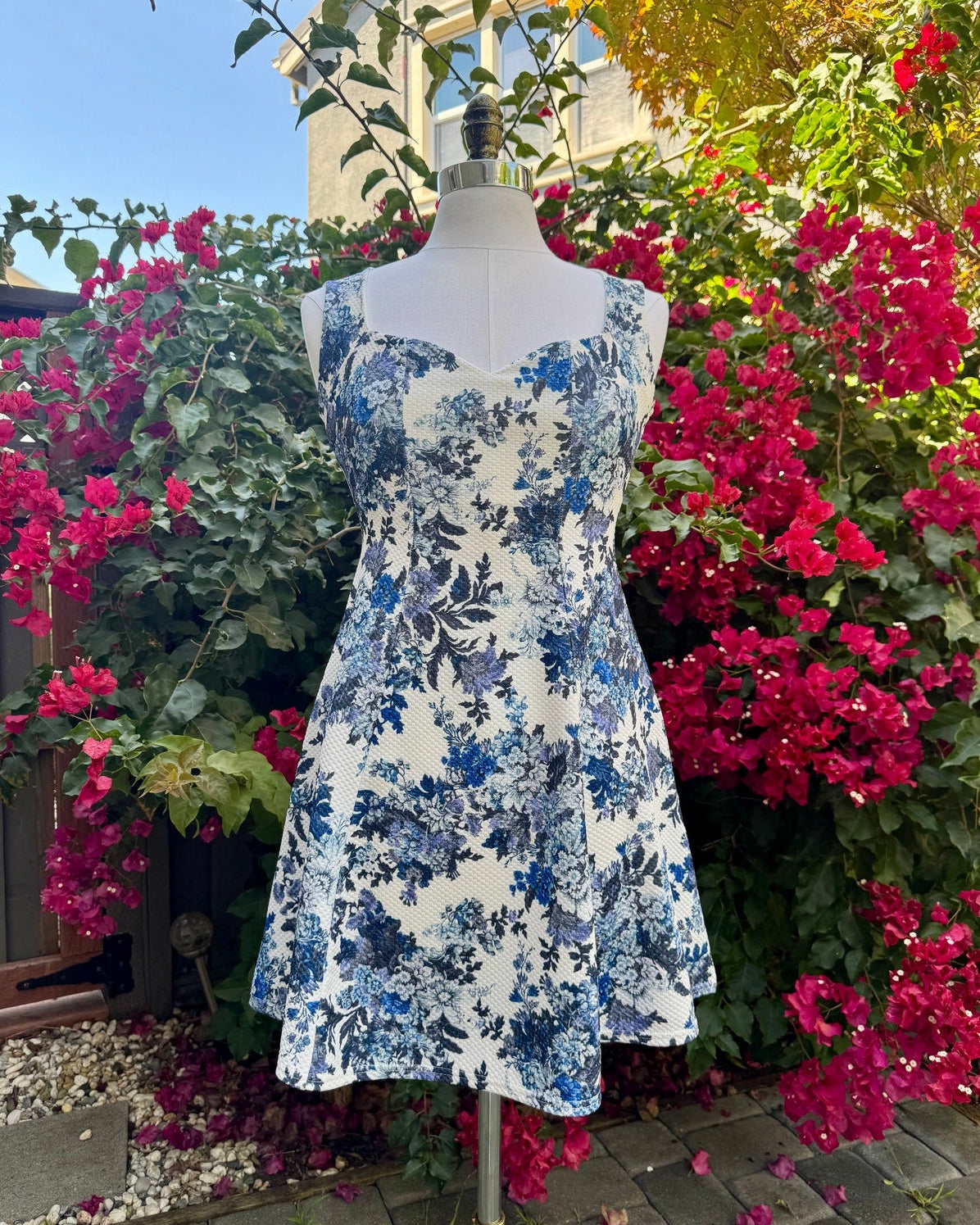 ASOS Blue flower Skater Dress | UK 12 EU 40 US 8  | NWT
