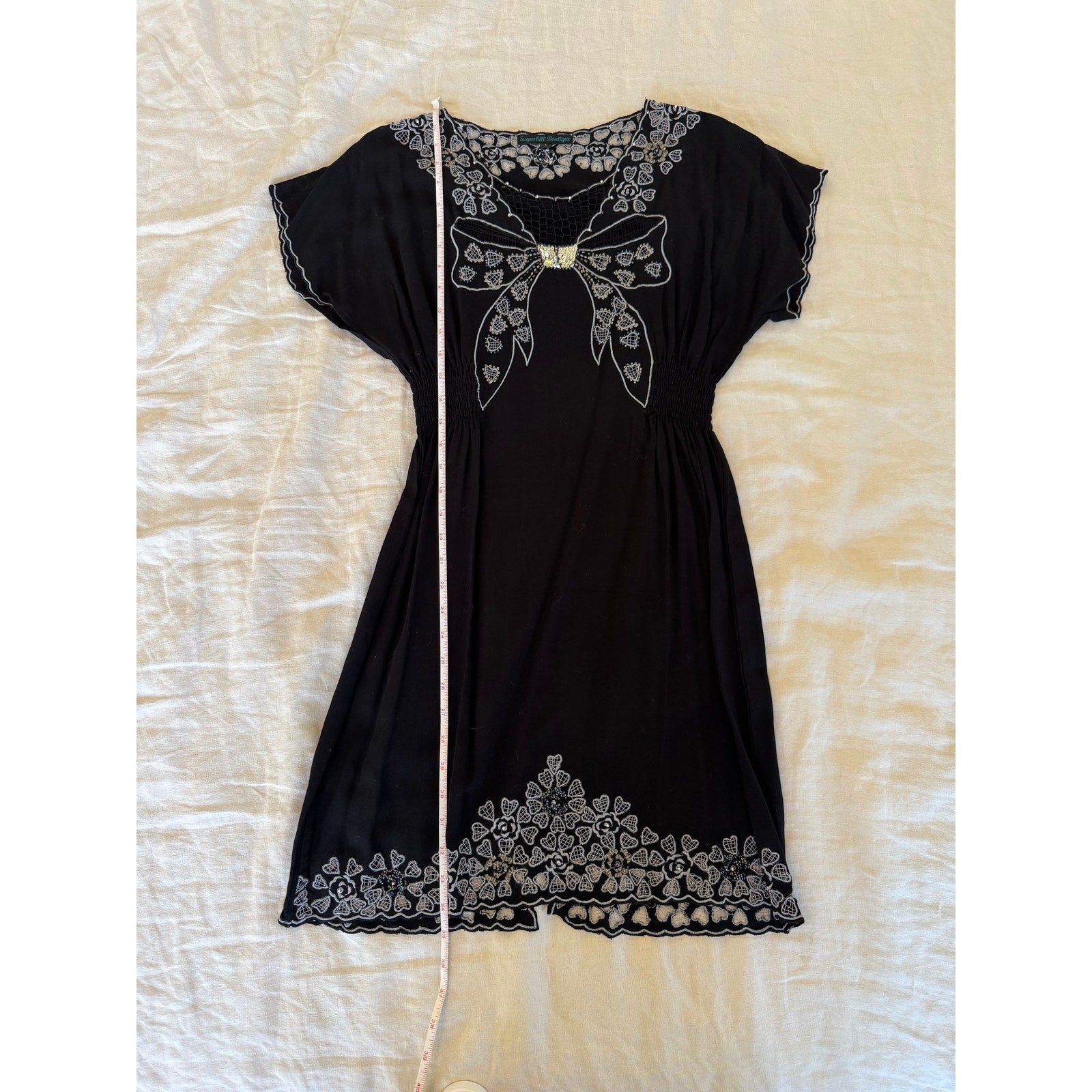 Retro Sugarhill Boutique Dress with Bow | US L | Excellent Condition