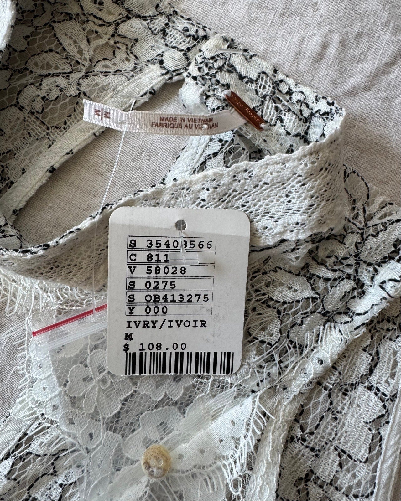 Free people Cross my Heart in Lace Tunic - NWT