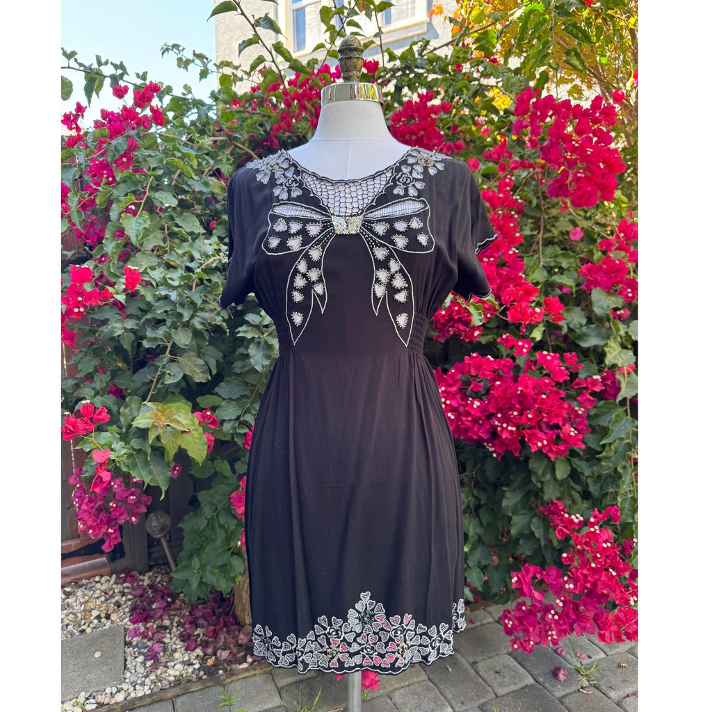 Retro Sugarhill Boutique Dress with Bow | US L | Excellent Condition