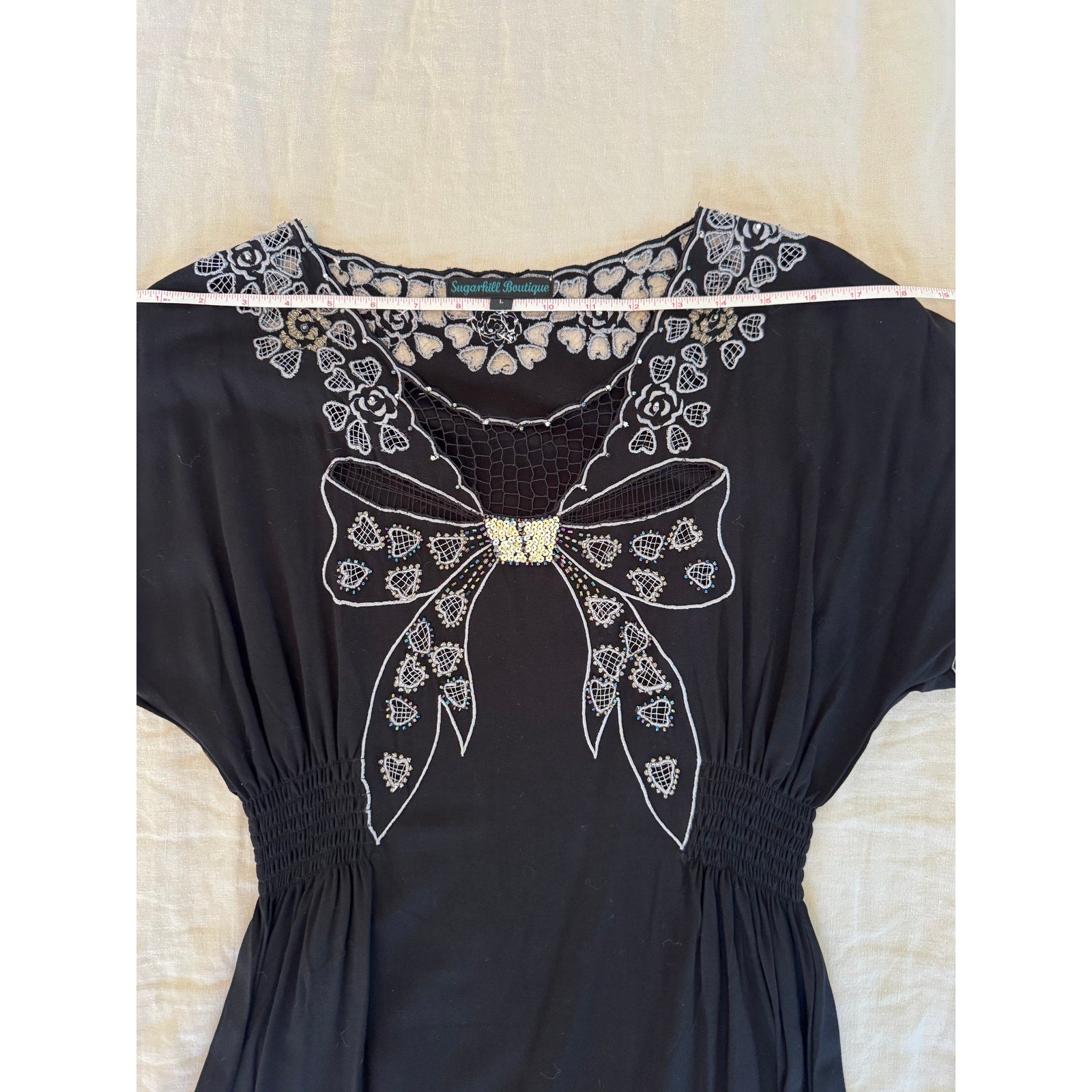 Retro Sugarhill Boutique Dress with Bow | US L | Excellent Condition