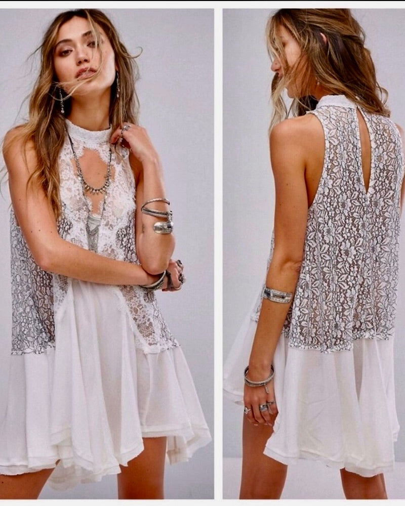 Free people Cross my Heart in Lace Tunic - NWT